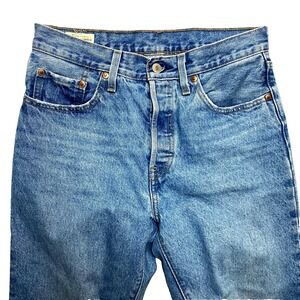 Levi's 501 Jeans Womens 28 Blue Straight Leg Premium Distressed